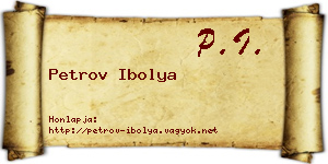Petrov Ibolya névjegykártya