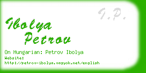 ibolya petrov business card